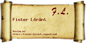 Fister Lóránt névjegykártya