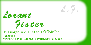 lorant fister business card